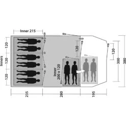 Outwell Phoenix 6+2 Tent (2025) -Outdoor World Direct Shop 111462 phoenix 6 2 drawing floorplan3