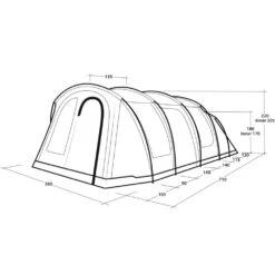 Outwell Phoenix 6+2 Tent (2025) -Outdoor World Direct Shop 111462 phoenix 6 2 drawing perspective2