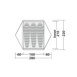 Robens Boulder 3 Tent (2024) -Outdoor World Direct Shop 130344 boulder 3 drawing floorplan3