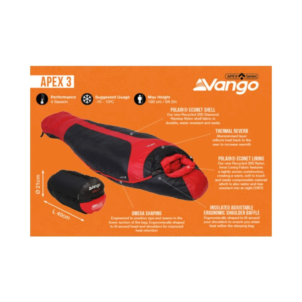 Vango Apex 3 Sleeping Bag 3 Vango Apex 3 Sleeping Bag - Image 3