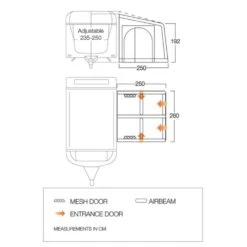 Vango Airbeam Vango Balletto Air 260 Elements Shield Caravan Awning (2024) -Outdoor World Direct Shop balletto 260 floorplan