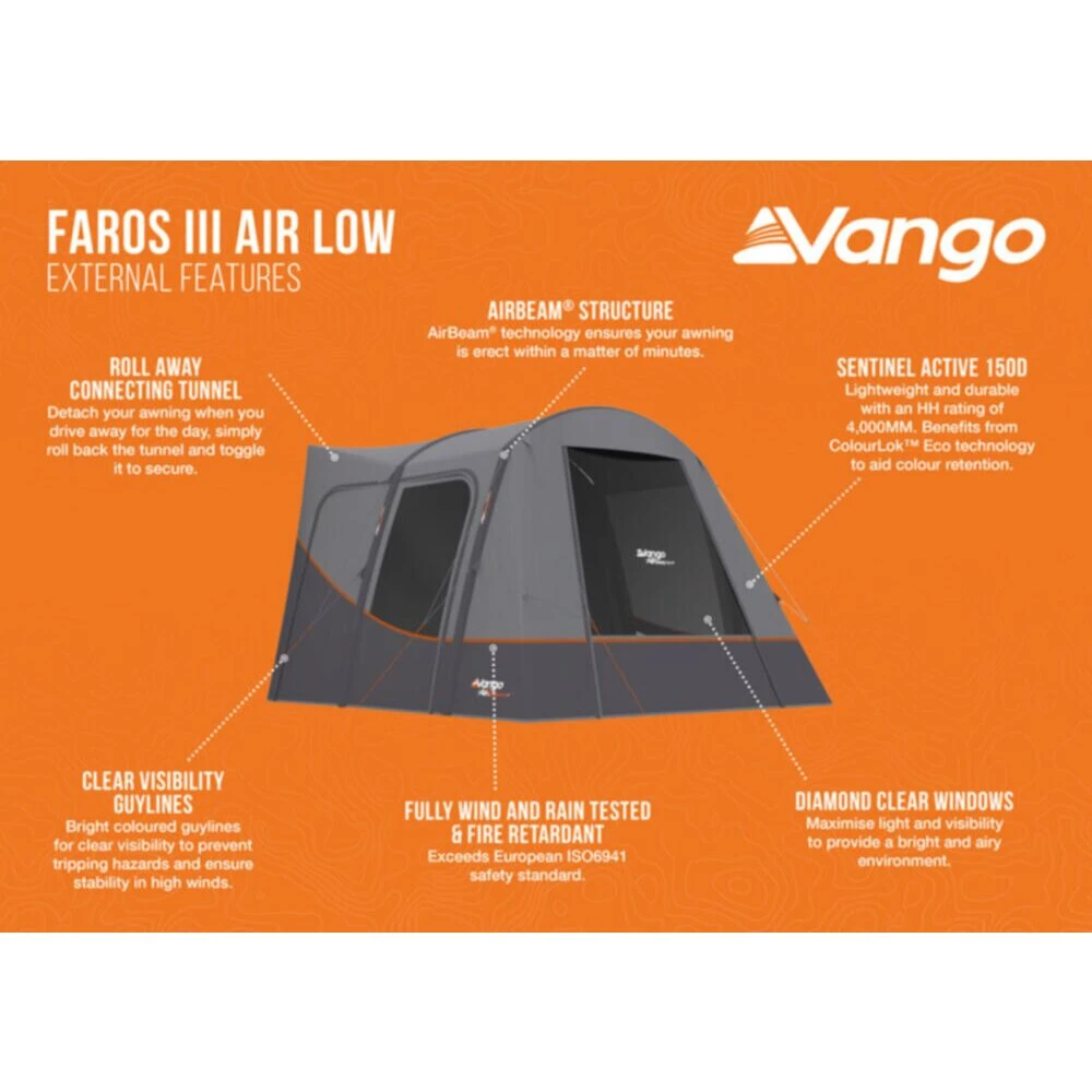 Vango Airbeam Vango Faros III Air Low Awning 12 Vango Airbeam Vango Faros III Air Low Awning - Image 12