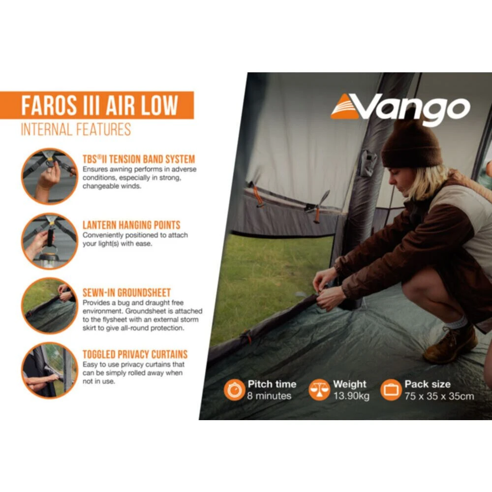 Vango Airbeam Vango Faros III Air Low Awning 13 Vango Airbeam Vango Faros III Air Low Awning - Image 13