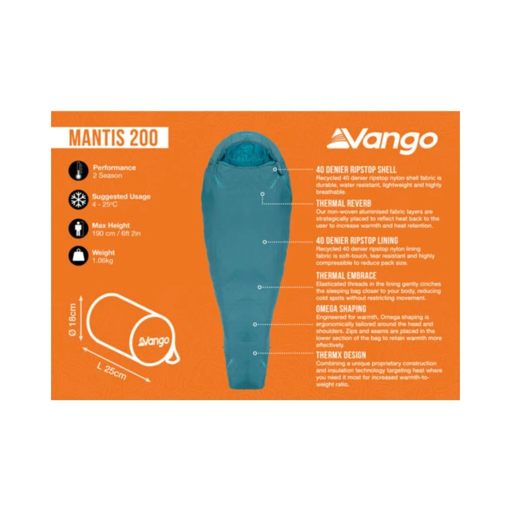 Vango Mantis 200 Sleeping Bag 2 Vango Mantis 200 Sleeping Bag - Image 2
