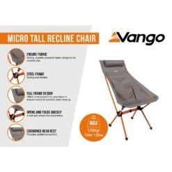 Vango Micro Tall Recline Chair (Excalibur) -Outdoor World Direct Shop micro tall recline chair excalibur infographic lowres