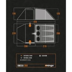 Vango Omega 350 Tent (2025) -Outdoor World Direct Shop omega 350 floorplan low res