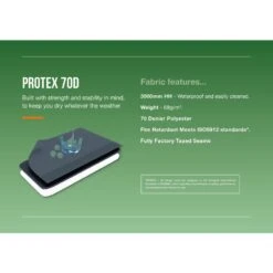 Vango Tay 200 Tent (2025) -Outdoor World Direct Shop protex 70d fabric infographic blue low res 2