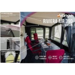 Vango Airbeam Vango Riviera Air 390 Elements TC Caravan Awning (2024) -Outdoor World Direct Shop riviera air 390 as in