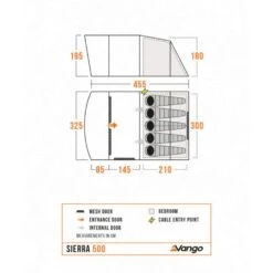 Vango Sierra 500 Poled Tent (2025) -Outdoor World Direct Shop sierra 500 floorplan low res