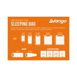Vango Stellar Junior Sleeping Bag -Outdoor World Direct Shop sleeping bag sizing infographic low res small 1