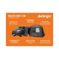 Vango Tailgate Hub II Low Poled Awning (2025) -Outdoor World Direct Shop tailgate hub infographic lowres small