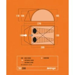 Vango Tay 200 Tent (2025) -Outdoor World Direct Shop tay 200 floorplan low res